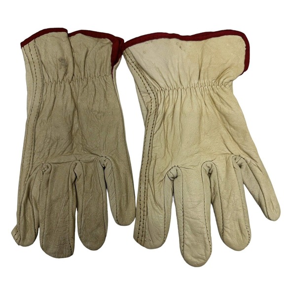3 Pair -100 Percent Leather Work Gloves Size Medium - Picture 1 of 2